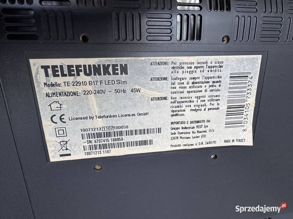 Telewizor Telefunken 22 LED Slim pilot