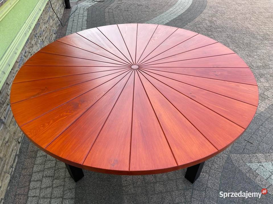 Stół ogrodowy drewniany okrągły 200 180 160 150 podkarpackie Dębica sprzedam