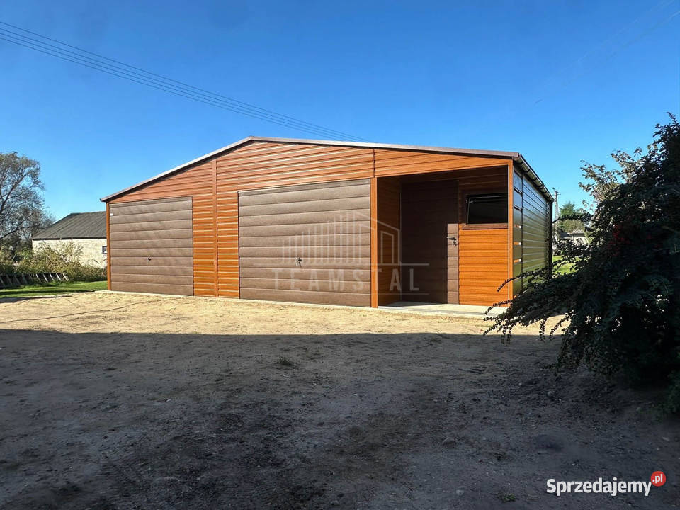 Garaż Blaszany 10x6m Wnęka 2x1m 2x Brama Uchylna samodzielny Żary