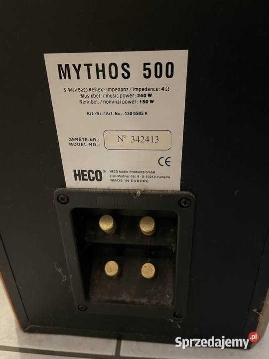 Głośniki stojące Heco Mythos 500 mają 240 watów Zapole