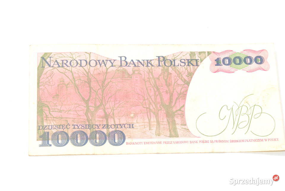 Stary banknot 10000 złotych Wyspiański 1988 Kolekcje śląskie Cieszyn