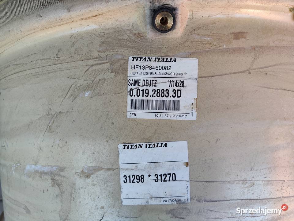 DEUTZFAHR 6130 TTV 19r Felgi koła przód W14Lx28 Kolno sprzedam