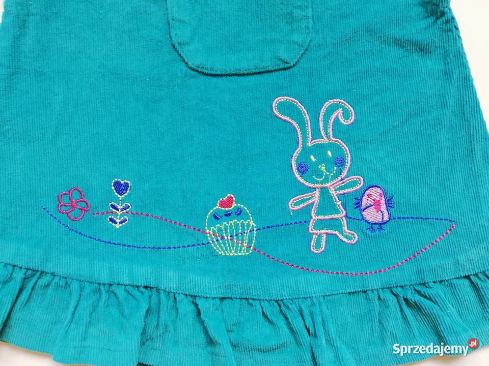 Nowa sukienka sztruksowa ogrodniczka Niebieski śląskie Katowice