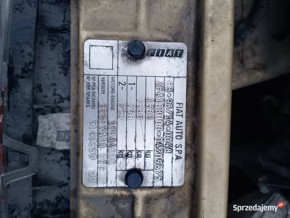 Silnik fiat 12 44kW Rok produkcji 2000 Sosnowiec