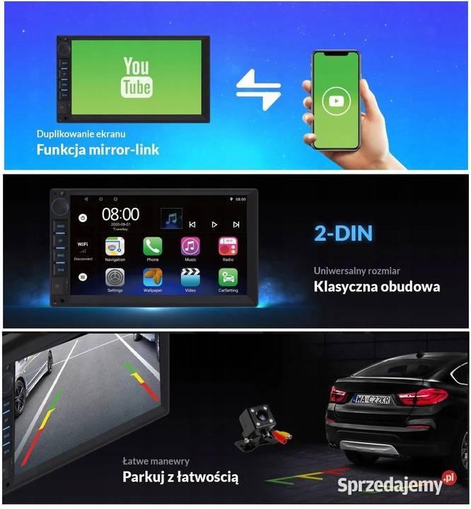 Radio Samochodowe Android WiFi 2DIN Nawigacja Białystok