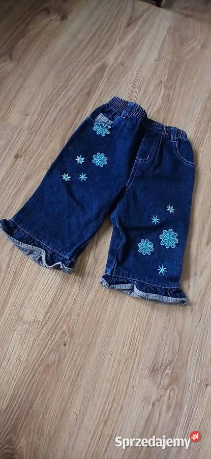 Spodnie z haftowanymi kwiatkami