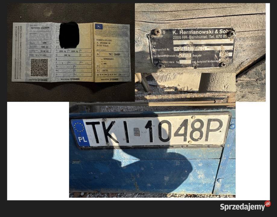 Pozostałości przyczepie samochodowej DMC 2000 Łopuszno