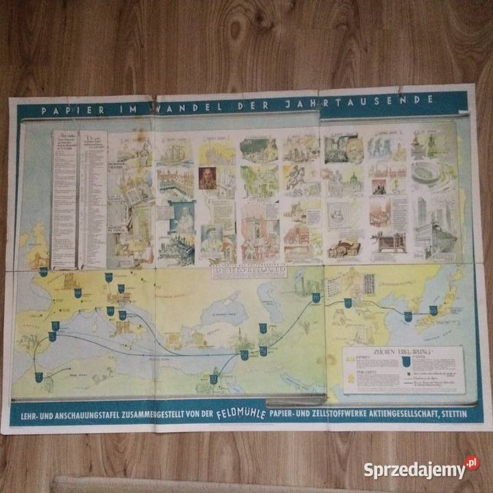 2021 Tablica Papier W Ciągu Tysiącleci Stettin Antykwariat Szczecin