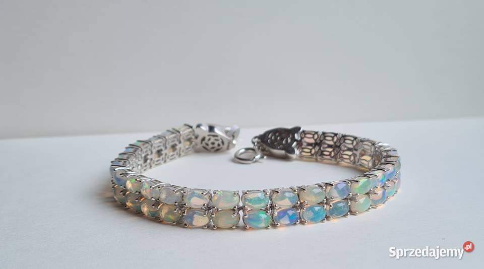 Srebrna bransoletka z opalami etiopskimi Otwock