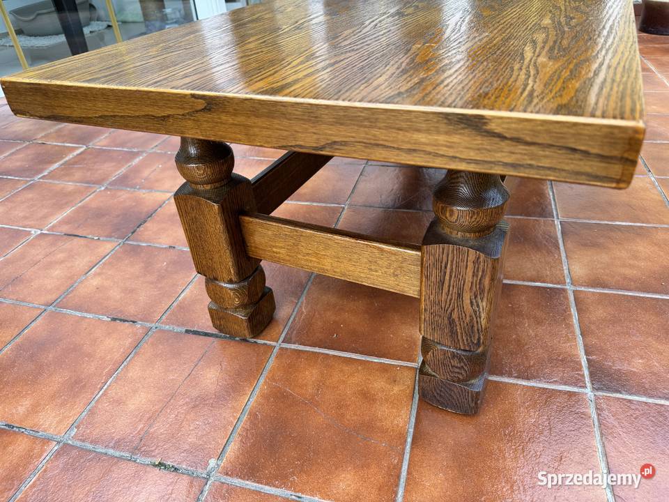 Ława dębowa stylowa do wypoczynku solidna stolik Sulbiny