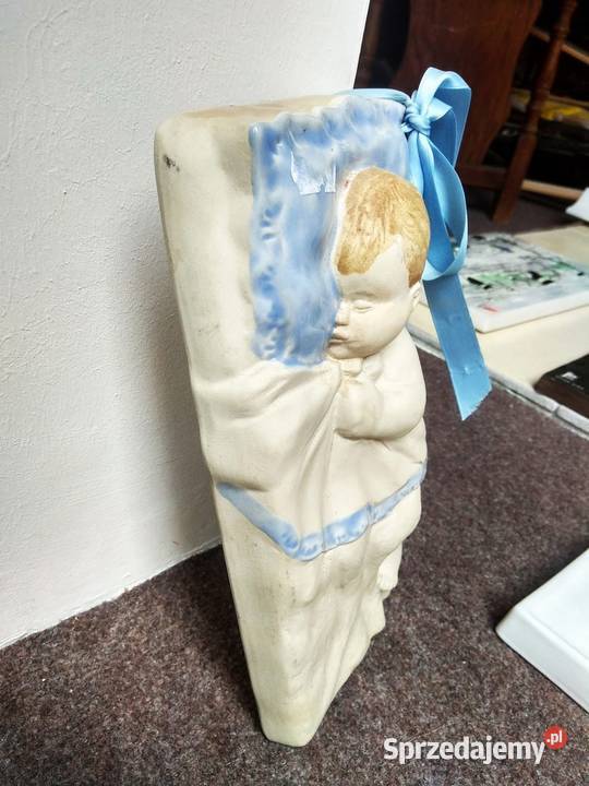 Kafel ceramiczny że śpiącym chłopczykiem Świetny Porcelana i szkło sprzedam