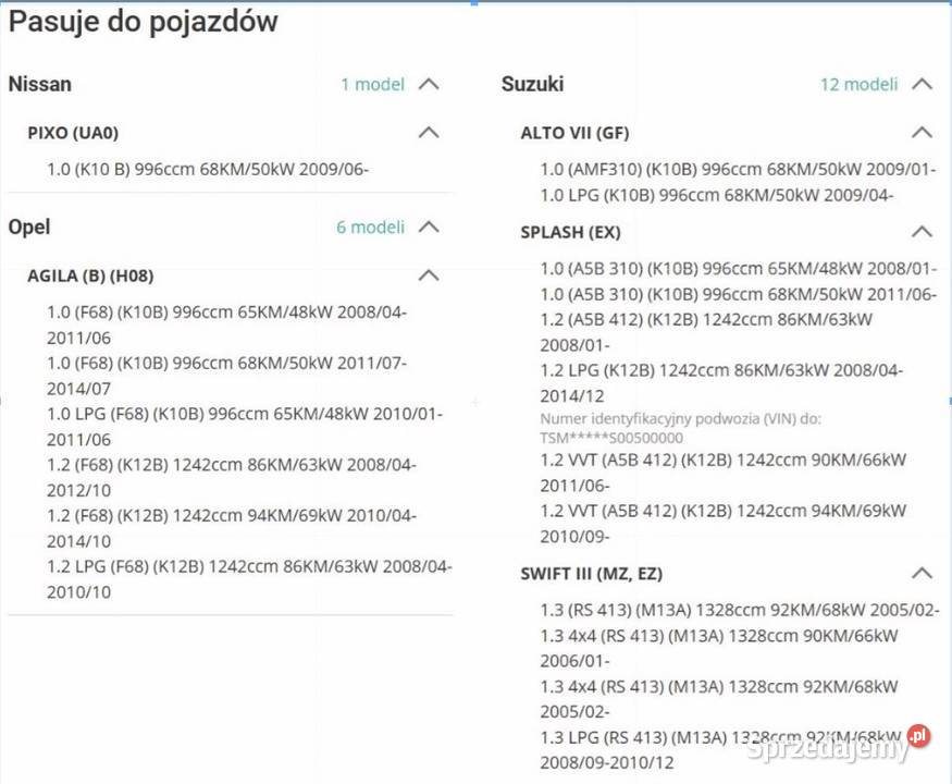 KF843 SPRZĘGŁO KPL SUZUKI ALTOSPLA JAPAN PARTS podkarpackie Tarnobrzeg
