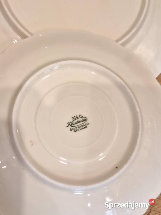 Zestaw porcelana Krautheim talerzyk i podstawek Porcelana i szkło Braniewo