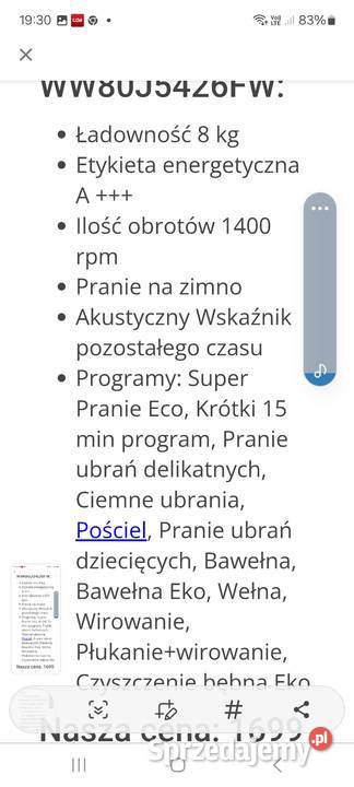 Sprzedam solidną pralkę 60cm Lublin sprzedam