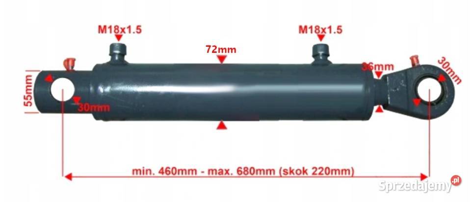 SIŁOWNIK Hydrauliczny Do KROKODYLA 63x36 Skok Rolnictwo Solec Kujawski