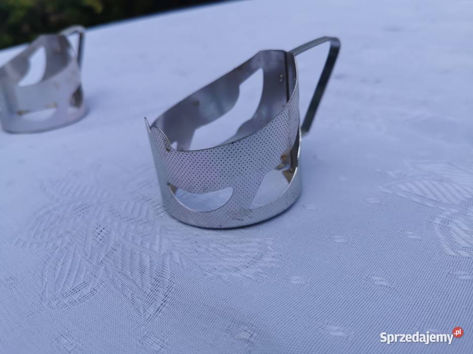 UchwytKoszyczki pod szklanki PRL z aluminium Otwock sprzedam