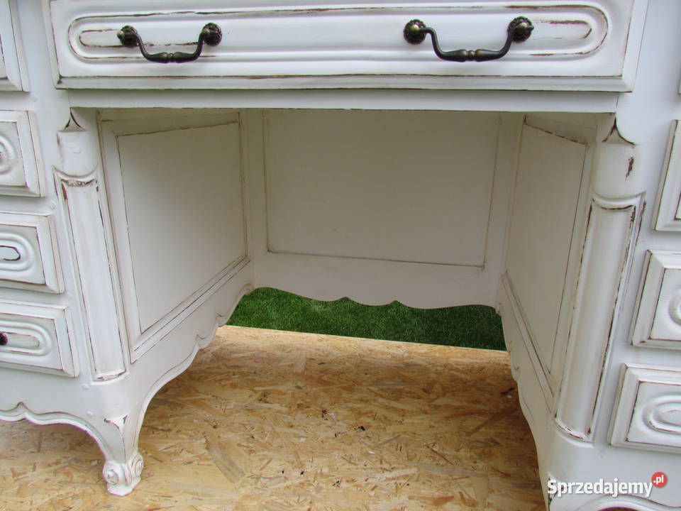 stare francuskie biurko z szufladami shabby chic Stepnica