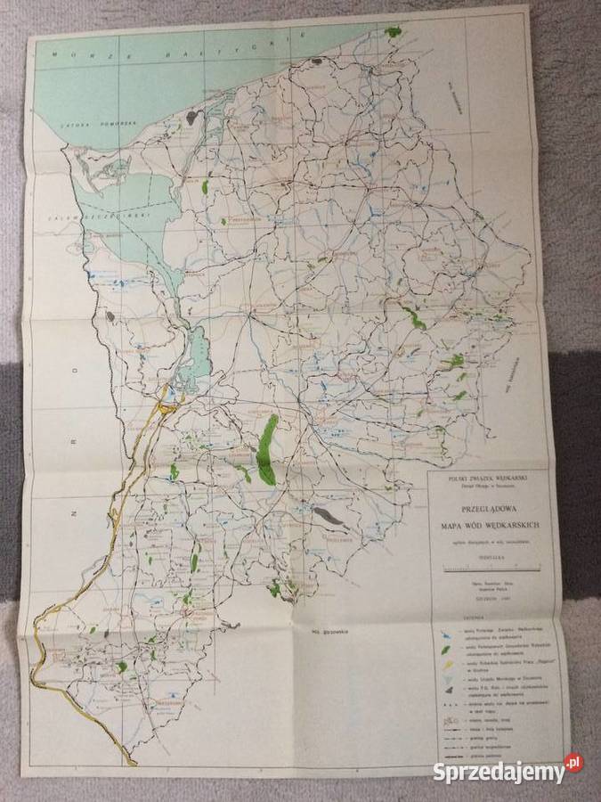 195 Mapa Wód Wędkarskich wojSzczecińskiego zachodniopomorskie Szczecin