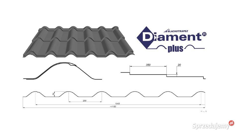 Blachodachówka DIAMENT PLUS MAT AM Blachotrapez Hajnówka