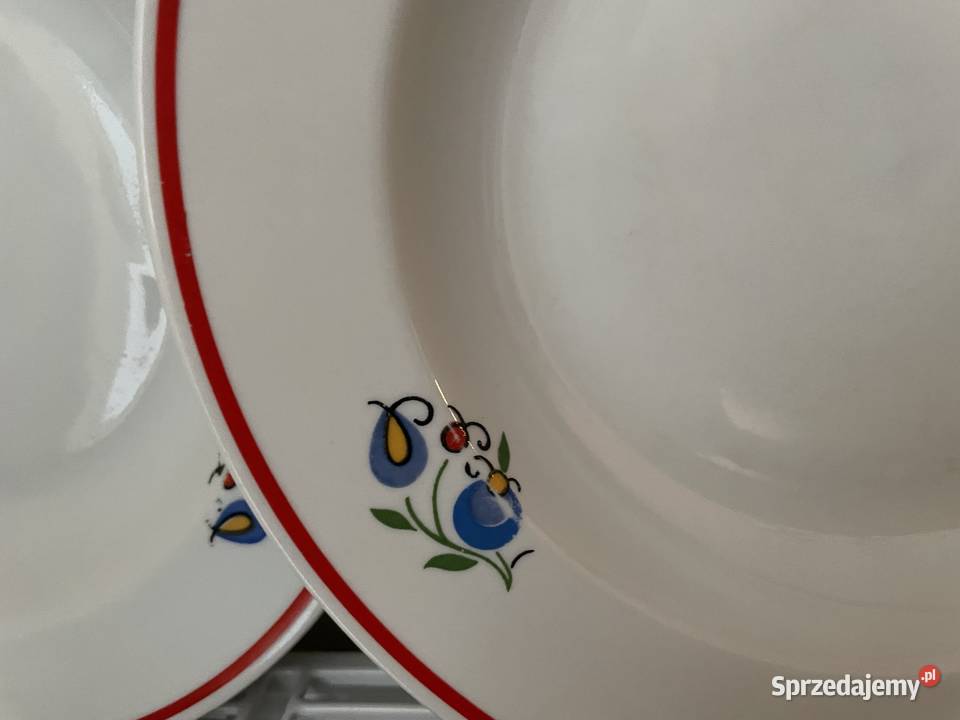 Lubiana wzór kaszubski talerz obiadowy PRL Porcelana i szkło Pruszcz Gdański