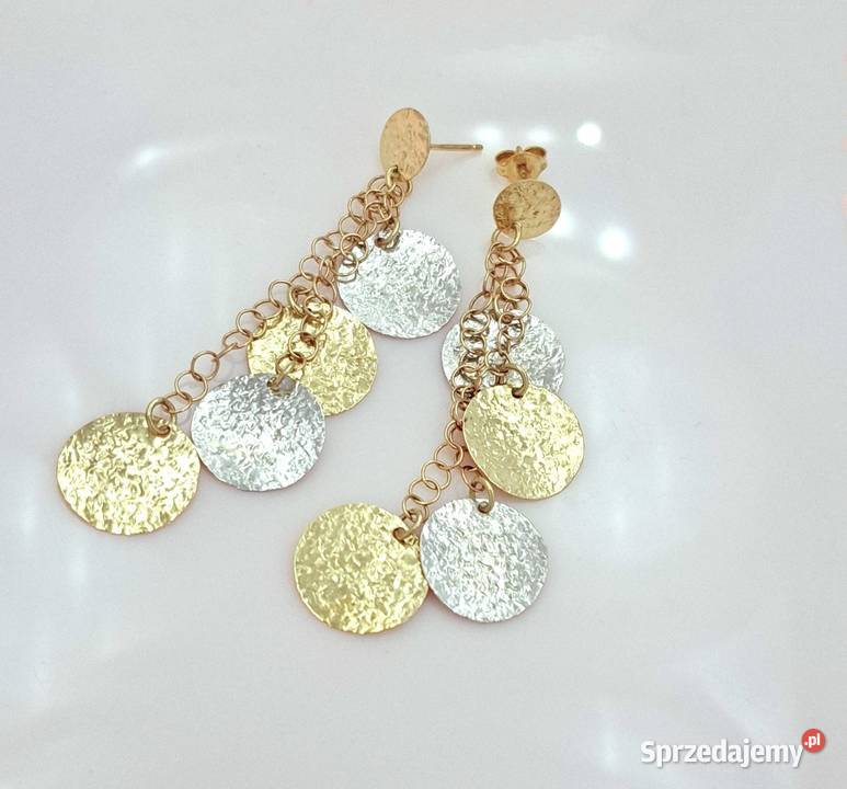 25 Kolczyki Złote pr585 Długie 7 Talarki Z 1245 Poznań sprzedam