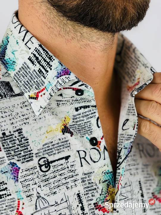 GIOVANNI PERA Koszula męska K013 Gazeta Roma Ostrów Wielkopolski sprzedam