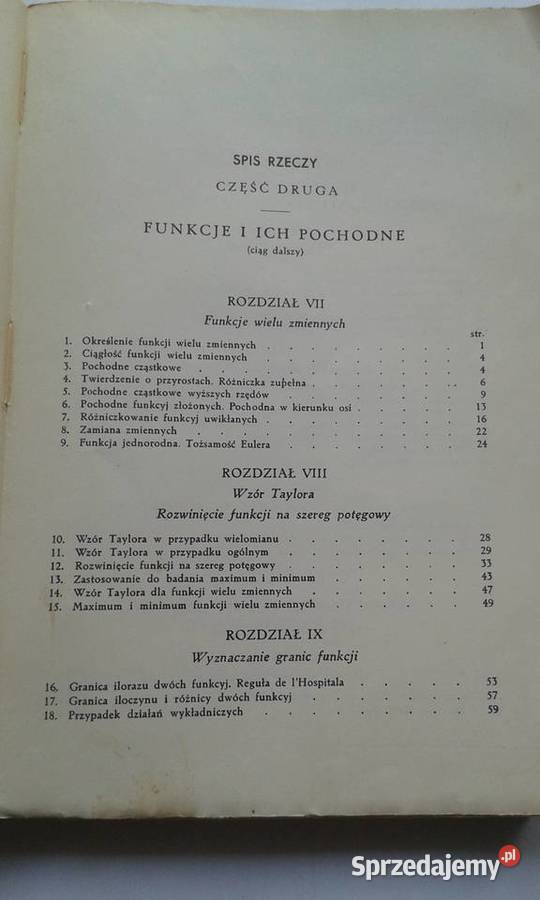 Analiza matematyczna Tom II Witold Pogorzelski Gdynia sprzedam