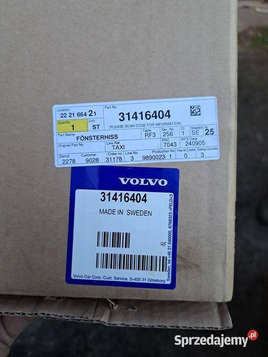 podnośnik szyby prawy przód przedni Volvo V90 II