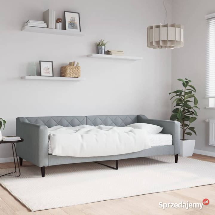 Sofa z materacem jasnoszara tkanina 90x190 Warszawa sprzedam