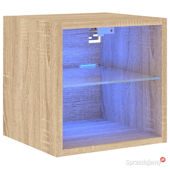 Ścienna szafka TV z LED dąb sonoma 30x285x30 RTV Warszawa