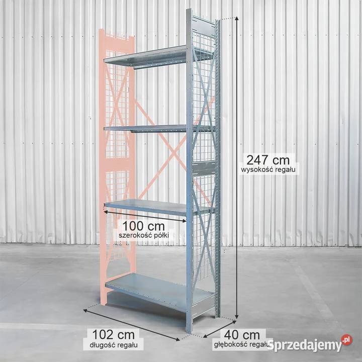 Regał DEXION 4Półkowy H247x102x40 Moduł Dostawny Chmielów