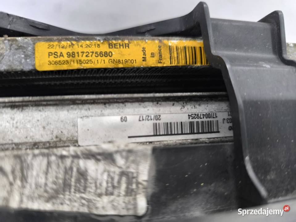 PAS PRZÓD CHŁODNICE KOMPLET PEUGEOT 5008 II 3008 Chłodnie wody