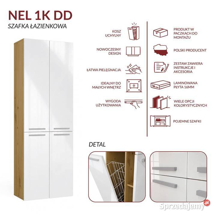 Szafka łazienkowa NEL 1K DD