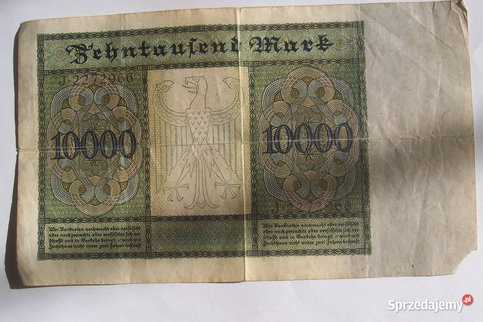 Banknot 10000 Reichsbanknote 1922 małopolskie Kraków