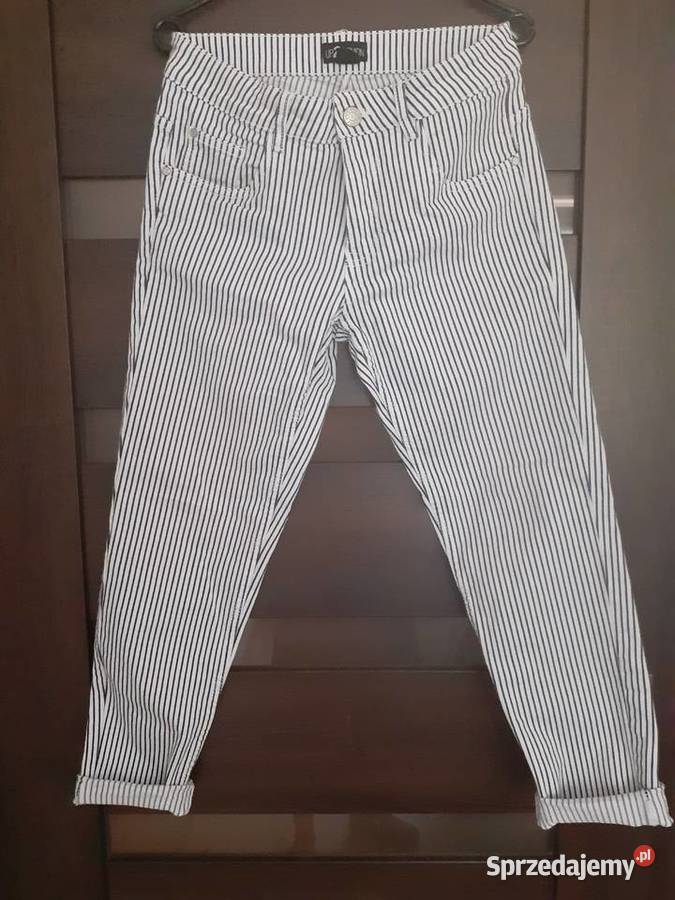 spodnie białe w paski S M jeans Moda i Styl pomorskie Gdańsk