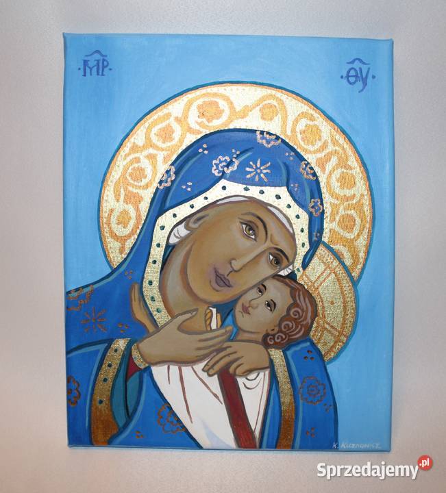 Obraz olejny Matka Boża z dzieciątkiem Jezus ikona