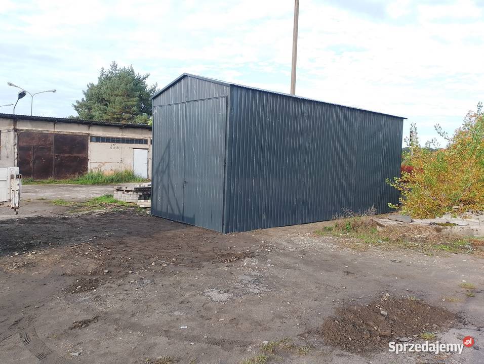 Wysoki Garaż Blaszany Grafitowy Wiata MAGAZYN Sprzedaż Sprzedaż Bielsk Podlaski