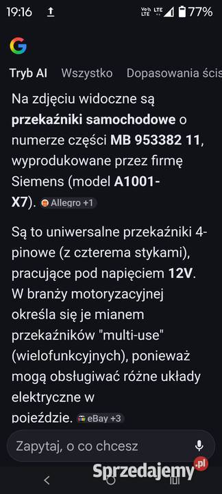 przekaznik Mitsubishi i Volvo MB953382 Przekaźniki mazowieckie Wołomin