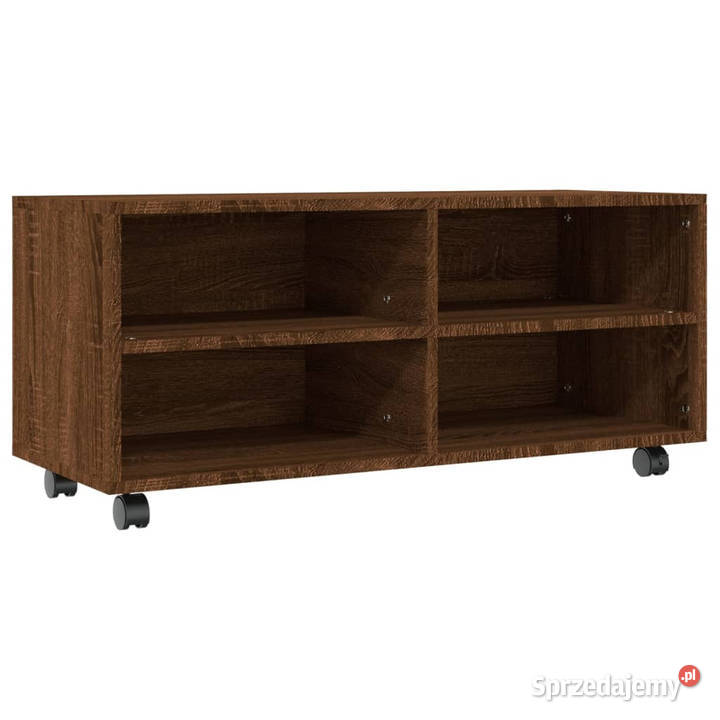 Szafka pod TV na kółkach brązowy dąb 90x35x35 mazowieckie Warszawa