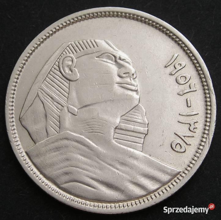 EGIPT 10 PIASTRÓW 1956 SFINKS SREBRO STAN 2 Łódź
