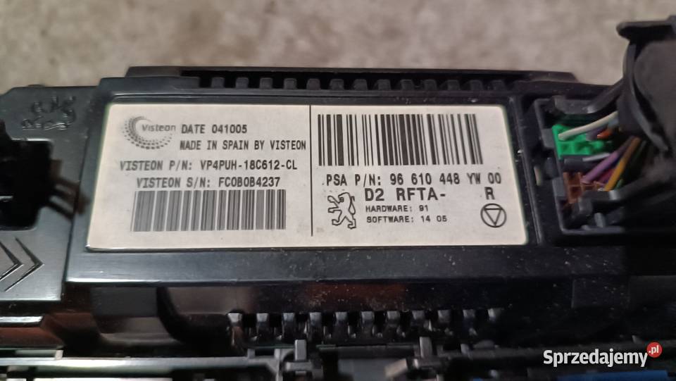 96610448 Panel nawiewu sterowania Peugeot 407 Wał-Ruda