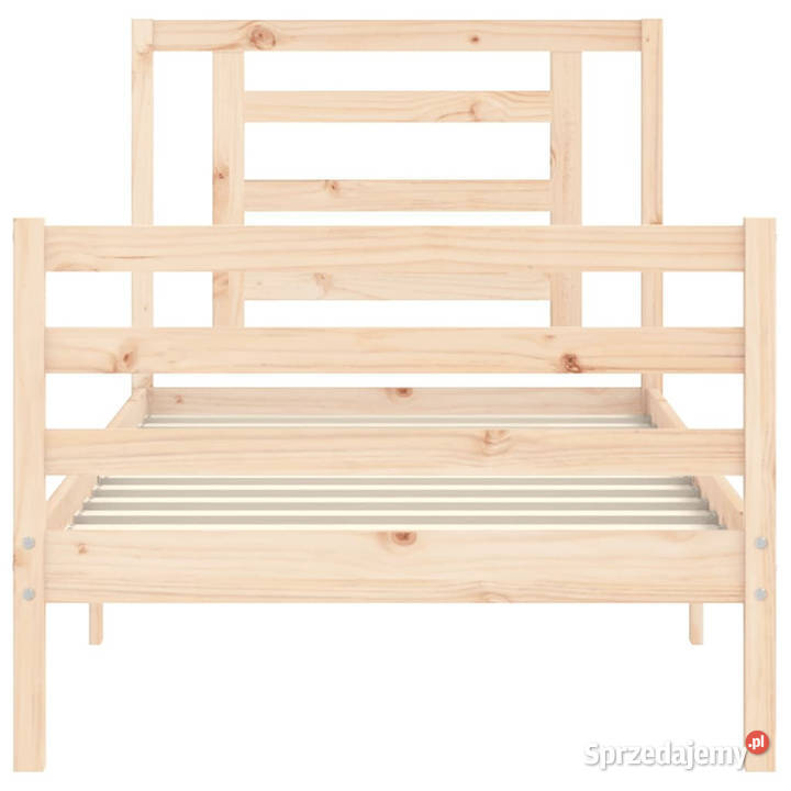 Rama łóżka z wezgłowiem lite drewno 90x200 mazowieckie Warszawa