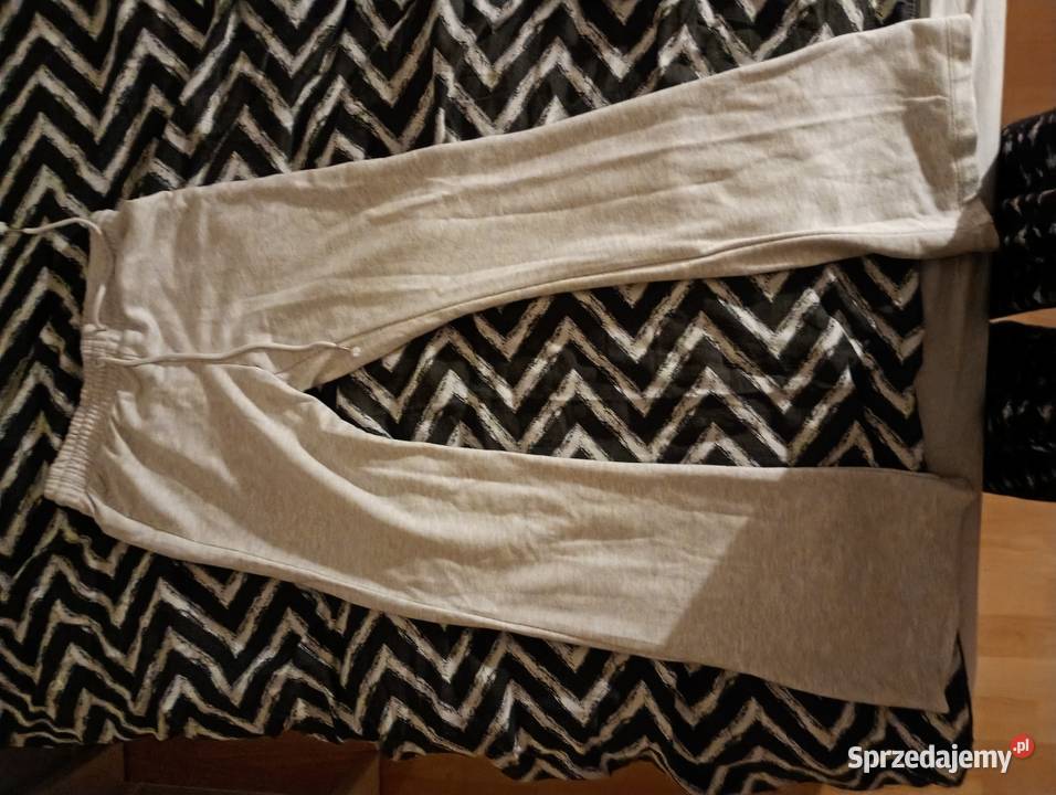 SPODNIE DZWONY szary/srebrny