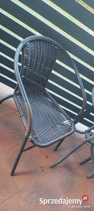 Komplet ogrodowy 2 krzesła stolik szklany ratan Siewierz sprzedam
