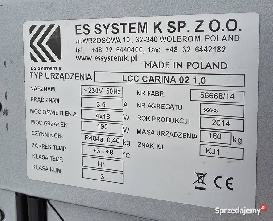 Witryna chłodnicza cukiernicza 77251 mazowieckie Warszawa