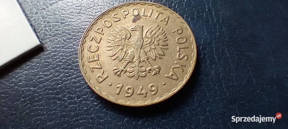 Stare monety 1 złoty 1949 MN PRL Polska 2 Lesko