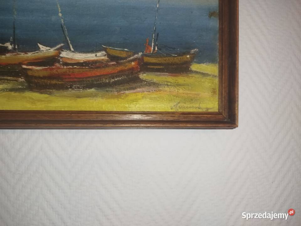Obraz olejny ŁODZI Lidia Grzegorczyk Opole