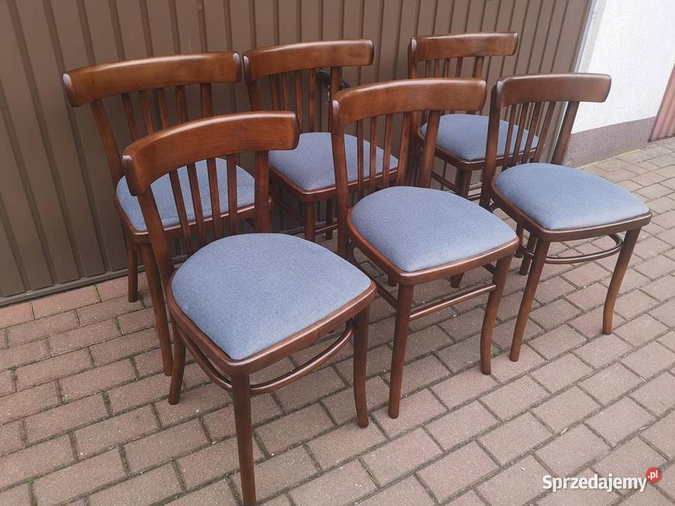 Krzesła PRL Stare Antyk Komplet 6 Sztuk Swarzędz