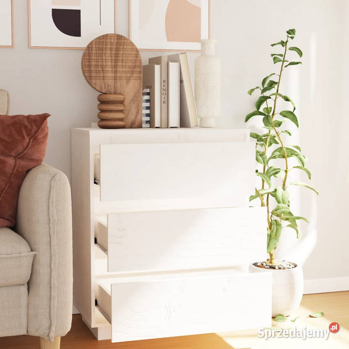 Szafka biała 60 x 34 x 75 lite drewno sosnowe mazowieckie