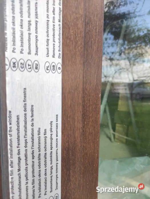 Okno PCV Sonarol 140x220 orzech ruchomy słupek Olszówka